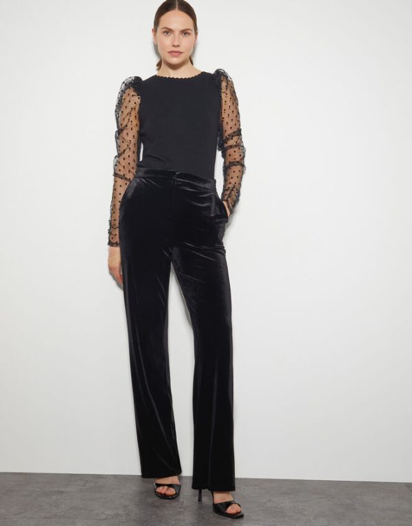 Monsoon Vada Velvet Trousers Black - Image 5