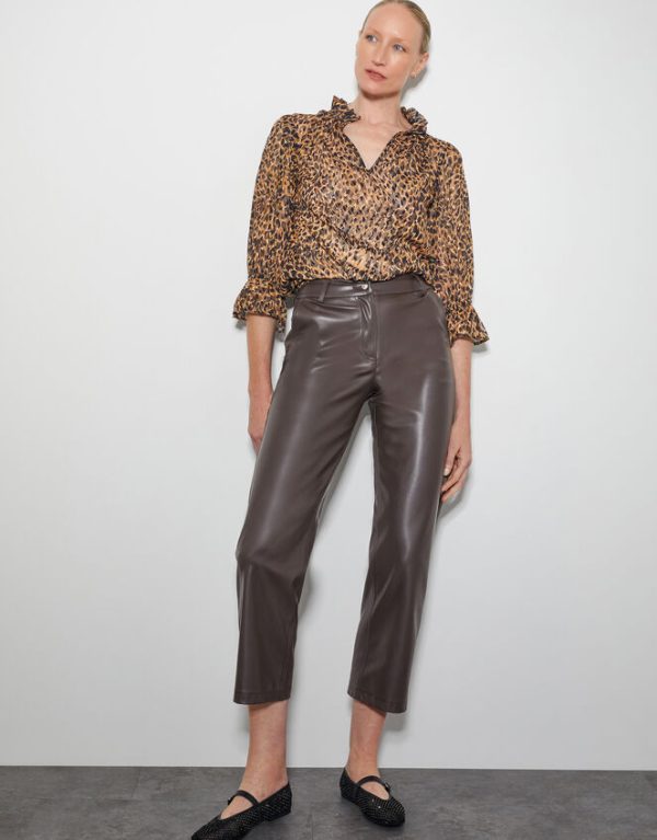 Monsoon Liza Leopard Print Blouse Brown - Image 5