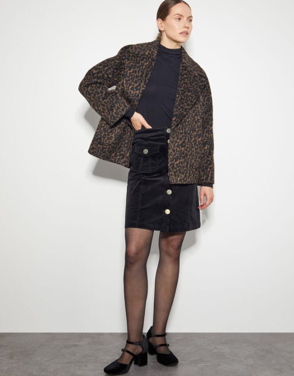 Monsoon Lily Leopard Print Jacket Black - Image 5