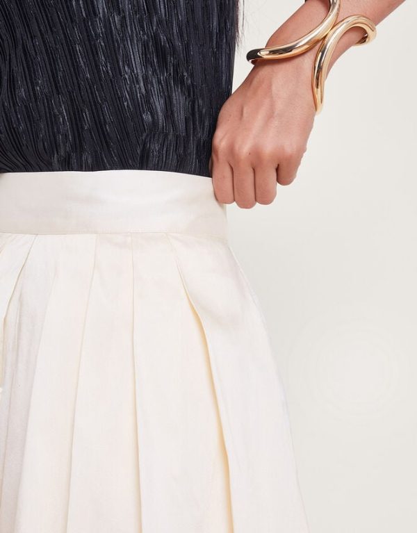 Monsoon Tully Taffeta Skirt Cream - Image 5