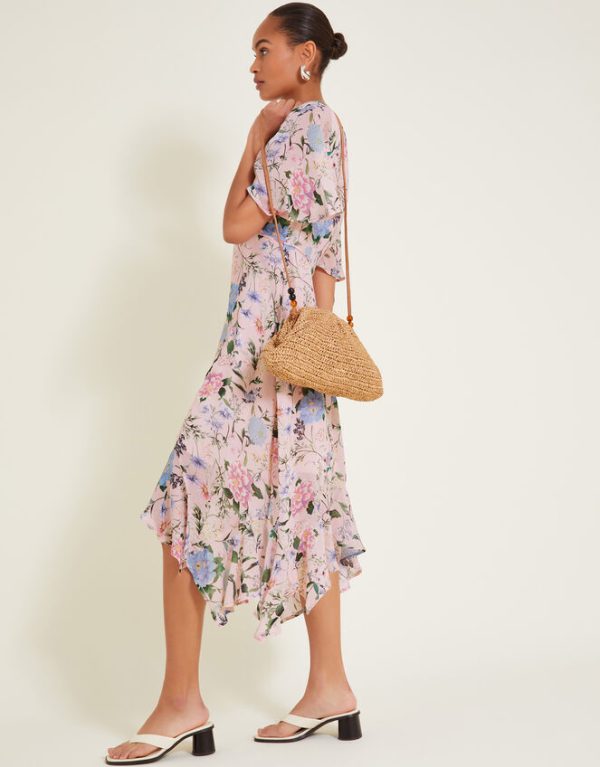 Monsoon Sisi Floral Print Dress Pink - Image 6