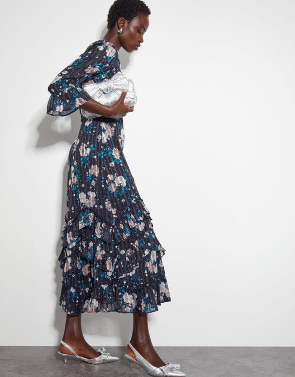 Monsoon Drew Floral Burnout Midi Dress Blue - Image 5