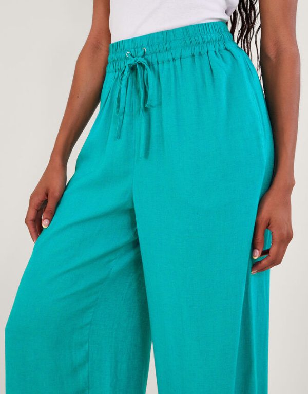 Monsoon Vicki Plain Trousers Blue - Image 4