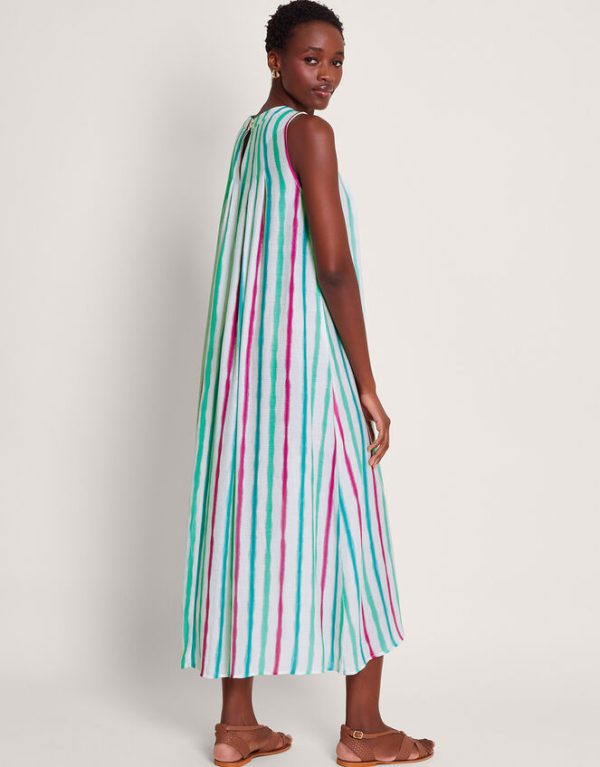 Monsoon Sally Stripe Dress Ivory - Image 4