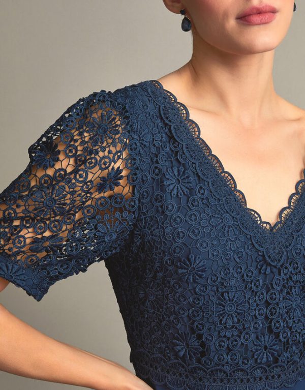 Monsoon Lilibet Lace Maxi Dress Blue - Image 4