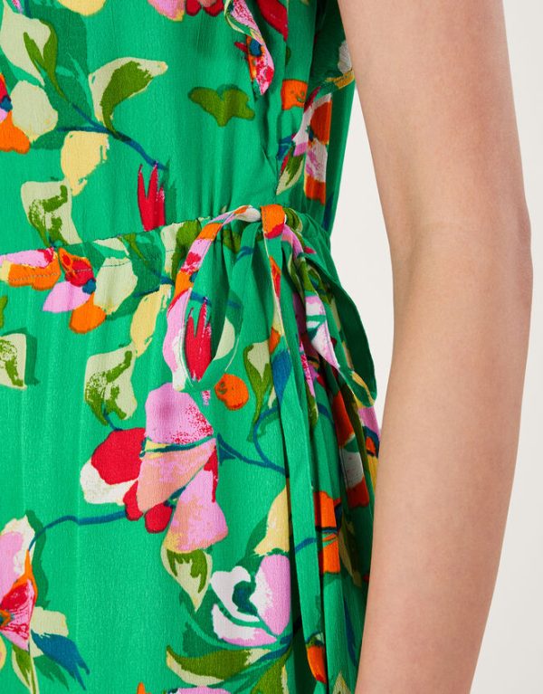 Monsoon Lilou Floral Tea Dress Green - Image 4