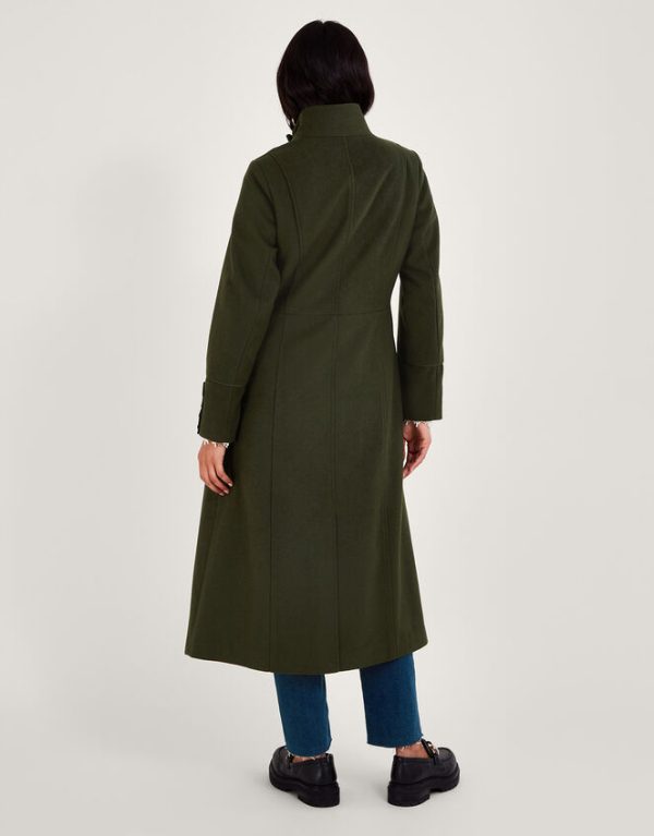 Monsoon Mya Military Coat Green - Image 4