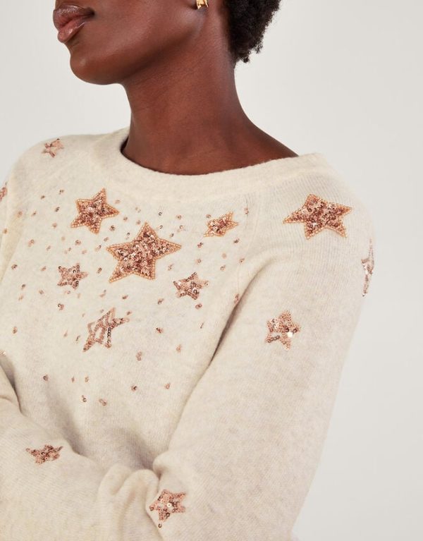 Monsoon Serenity Star Jumper Ivory - Image 4