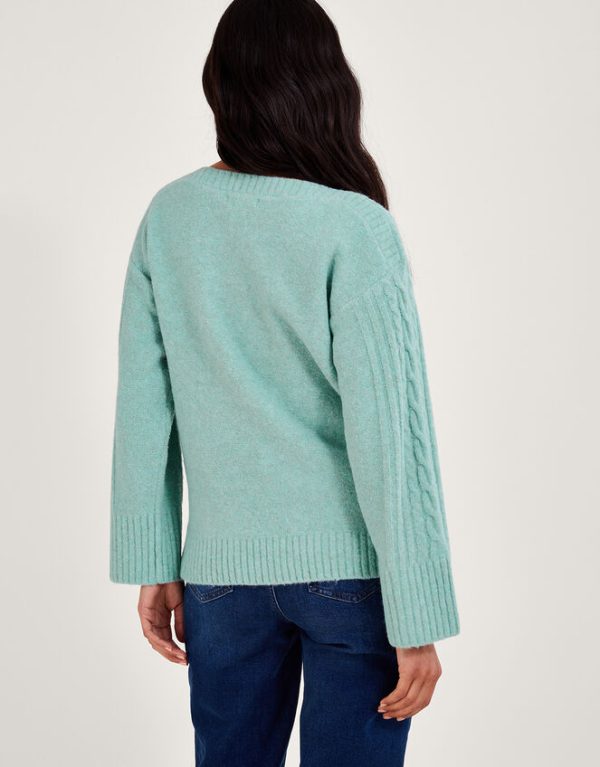 Monsoon Satu Stitch Jumper Green - Image 4