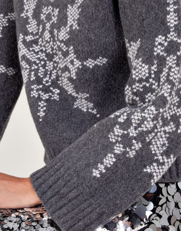 Monsoon Sal Snowflake Jumper Grey - Image 5