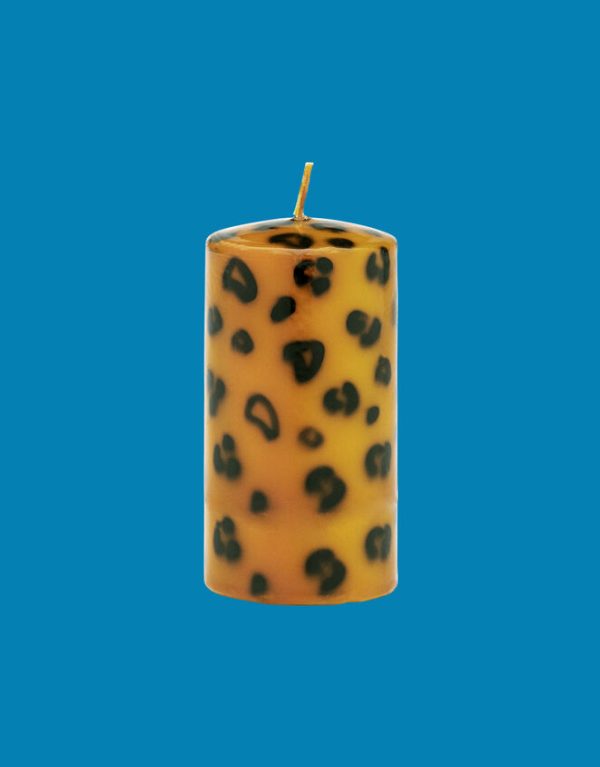 Monsoon Anna and Nina Small Leopard Print Pillar Candle